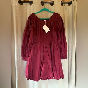 NWT! Ulla Johnson Martine Dress in Bordeaux - size 10